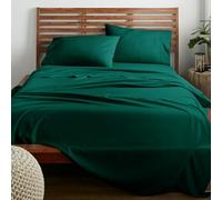 American Home Collection AONELAS - Set di lenzuola deluxe con tasca profonda, extra morbide, in microfibra senza pieghe, facili da pulire (queen size, verde foresta)