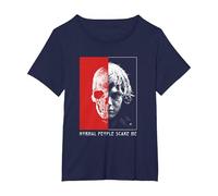 American Horror Story Tate Mezzo Teschio Maglietta, Donna Plus-Size, Navy, 1X