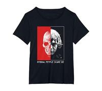 American Horror Story Tate Mezzo Teschio Maglietta, Donna Plus-Size, Nero, 1X