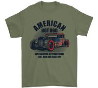 American Hot Rod Hotrod Fan Auto Uomo T-Shirt 100% Cotone