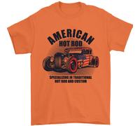 American Hot Rod T-Shirt Uomo 100% Cotone Girocollo Maniche Corte