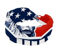 American Independence Day Statua della Libertà Fasce larghe per le donne fasce elastiche per capelli antiscivolo fascia per capelli turbante per allenamento yoga sport corsa
