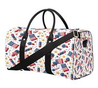 American Independence Day Travel Duffle Bag per donne uomini ragazze ragazzi Weekend Pernottamento Borse 22,7 L Tote Cabina Bagaglio per Sport Palestra Yoga, Colore, 22.7L, Organizer per borse