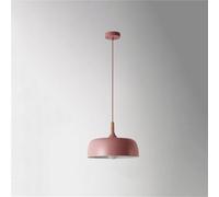 American Industrial Style Chandelier, Creative Personality Color Metal Pendant Lamp Lampshade, E27 Base Single-Head Hanging Light, Decorative Lighting Fixture for Library, Kitchen, Meeting Room(Pink)