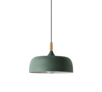 American Industrial Style Chandelier, Creative Personality Color Metal Pendant Lamp Lampshade, E27 Base Single-Head Hanging Light, Decorative Lighting Fixture for Library, Kitchen, Meeting Room(Green)