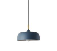 American Industrial Style Chandelier, Creative Personality Color Metal Pendant Lamp Lampshade, E27 Base Single-Head Hanging Light, Decorative Lighting Fixture for Library, Kitchen, Meeting Room(Blue)