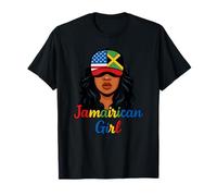 American Jamaican Girl Pride Roots Jamaica And USA Maglietta