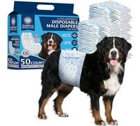 American Kennel Club Pannolini usa e getta per cani maschi, con indicatore di umidità, L, 50 pezzi