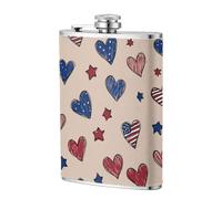 American Love - Fiaschetta tascabile da 236 ml, in acciaio inox, con bandierine per papà, testimone dello sposo, matrimonio, viaggi, campeggio
