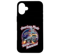American Made World rinomato classico muscolo auto cartone animato Custodia per iPhone 16 Plus