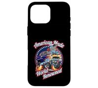 American Made World rinomato classico muscolo auto cartone animato Custodia per iPhone 16 Pro Max