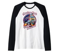 American Made World Rinomato Classico Muscolo Auto Cartone Animato Maglia con Maniche Raglan
