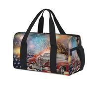 American Memorial Day Old Car Sport Duffel Bags per Bambini Ragazze Ragazzi Donne Uomini Pernottamento Weekender Borsa Da Viaggio Tote Carry Palestra Casual Duffel Borse