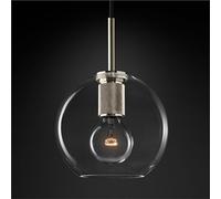 American Minimalist Style Chandelier Flush Mount Ceiling with Spherical Glass Pendant Lamp | Creative Hanging Light for Balcony, Kitchen, And Corridor Decoration(C)