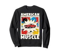 American Muscle Car Lovers Comic Style Auto Mechanic Felpa