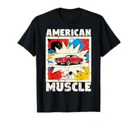American Muscle Car Lovers Comic Style Auto Mechanic Maglietta