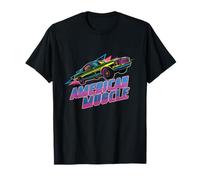 American Muscle Car Vintage Anni '80 Synthwave Geometrico Retro Maglietta