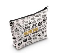 American Musical Makeup Bag Broadway Musical Lover Regalo per gli amanti della musica, Over the Hamilton Bag Eu, Borsa cosmetica con stampa