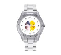 American New Mexico State Flag Shamrock Orologi da uomo in acciaio inox cinturino analogico al quarzo orologio da polso business, Stile:, regular, Bracciale