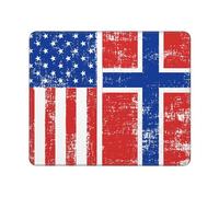 American Norwegian Flag Mousepad Lavabile Tappetino per Mouse Comodo Mouse Pad for Lavoro Laptop Gaming 25X30Cm