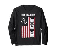 American One Nation Under God 4 luglio Uomini Donne Bambini Maglia a Manica