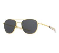 American Optical Original Pilot Sunglasses - Nylon Lenses - Bayonet Temple (Gold/Grey, 52)