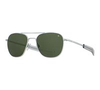 American Optical Original Pilot Sunglasses - Nylon Lenses - Bayonet Temple - Polarized … (Matte Silver/Green, 52)