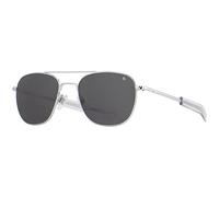 American Optical Original Pilot Sunglasses - Nylon Lenses - Bayonet Temple (Silver/Grey, 55)