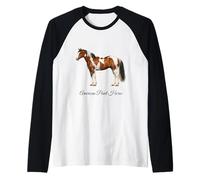 American Paint Horse Bella Equestre Maglia con Maniche Raglan