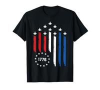 American Patriotic Fighter Jets USA Flag Boys 4 luglio Maglietta