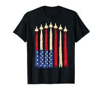 American Patriotic USA Flag Fighter Jets 4th of July Maglietta