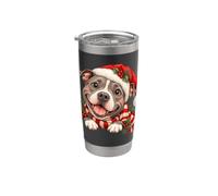 American Pit Bull Terrier, cappello da Babbo Natale, per mamma e papà Bicchiere termico in acciaio inox doppia parete