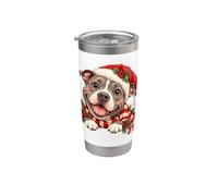 American Pit Bull Terrier, cappello da Babbo Natale, per mamma e papà Bicchiere termico in acciaio inox doppia parete