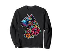 American Pit Bull Terrier floreale vintage cane mamma invecchiato Felpa