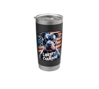 American Pitbull Terrier USA Flag Patriotic 4 luglio Cane Bicchiere termico in acciaio inox doppia parete
