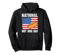 American Pride BBQ Party National Hot Dog Day Patriottica Felpa con Cappuccio