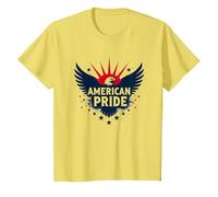 American Pride: Emblema dell'aquila patriottica per i patrioti Maglietta, Bambini, Limone, 6 Anni