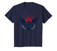 American Pride: Emblema dell'aquila patriottica per i patrioti Maglietta, Bambini, Navy, 10 Anni