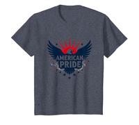 American Pride: Emblema dell'aquila patriottica per i patrioti Maglietta, Bambini, Pervinca, 3 Anni