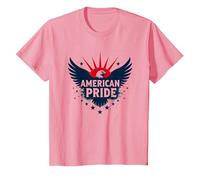 American Pride: Emblema dell'aquila patriottica per i patrioti Maglietta, Bambini, Rosa, 3 Anni