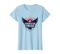 American Pride: Emblema dell'aquila patriottica per i patrioti Maglietta, Donna, Celeste, L