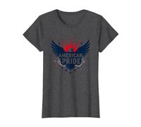 American Pride: Emblema dell'aquila patriottica per i patrioti Maglietta, Donna, Grigio Scuro, L