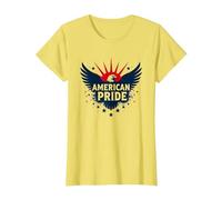 American Pride: Emblema dell'aquila patriottica per i patrioti Maglietta, Donna, Limone, L