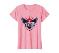 American Pride: Emblema dell'aquila patriottica per i patrioti Maglietta, Donna, Rosa, L