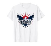 American Pride: Emblema dell'aquila patriottica per i patrioti Maglietta, Uomo, Bianco, L