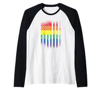 American Pride Flag Design Maglia con Maniche Raglan