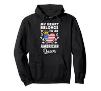 American Queen American Wife Girlfriend America Flag Felpa con Cappuccio