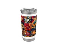 American Quilt Colorful Patchwork Quilting Quilter Cucito Bicchiere termico in acciaio inox doppia parete
