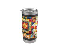 American Quilt Colorful Patchwork Quilting Quilter Cucito Bicchiere termico in acciaio inox doppia parete