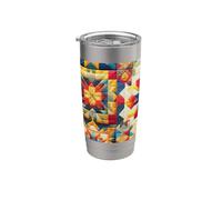American Quilt Colorful Patchwork Quilting Quilter Cucito Bicchiere termico in acciaio inox doppia parete